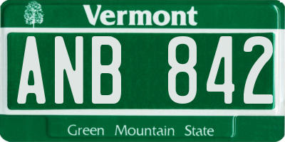 VT license plate ANB842