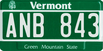VT license plate ANB843