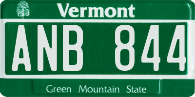 VT license plate ANB844