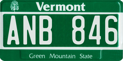 VT license plate ANB846