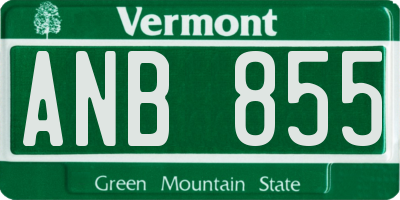 VT license plate ANB855