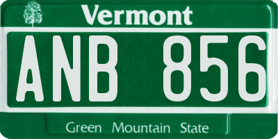VT license plate ANB856