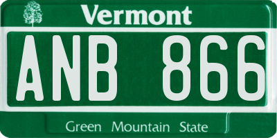 VT license plate ANB866