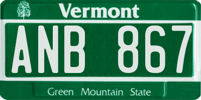 VT license plate ANB867