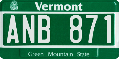 VT license plate ANB871