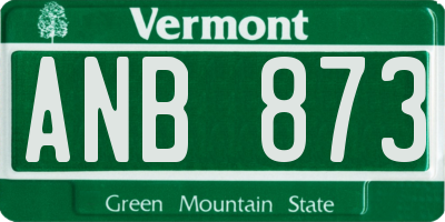 VT license plate ANB873