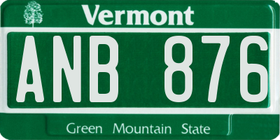 VT license plate ANB876