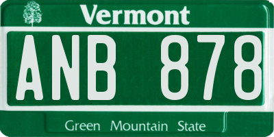 VT license plate ANB878