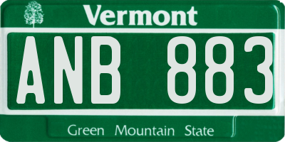 VT license plate ANB883