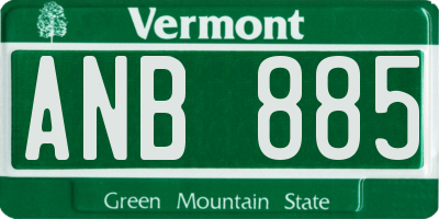 VT license plate ANB885