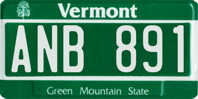 VT license plate ANB891