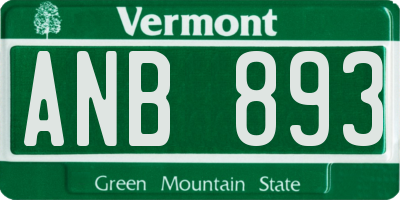 VT license plate ANB893