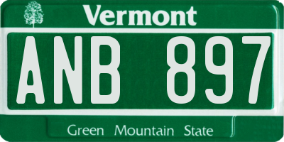 VT license plate ANB897