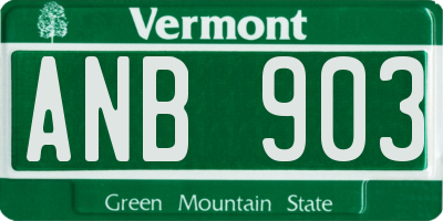 VT license plate ANB903