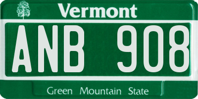VT license plate ANB908