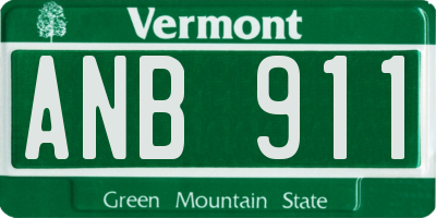 VT license plate ANB911