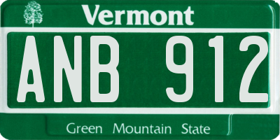 VT license plate ANB912