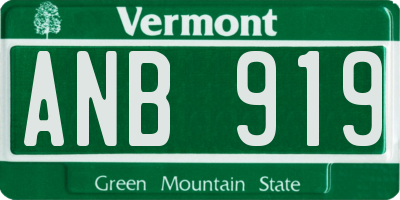 VT license plate ANB919
