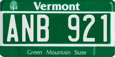 VT license plate ANB921