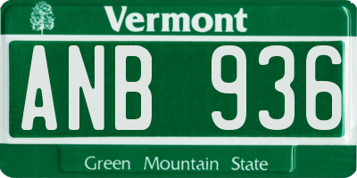 VT license plate ANB936