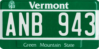 VT license plate ANB943