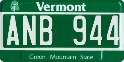 VT license plate ANB944