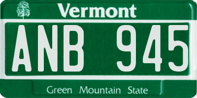 VT license plate ANB945