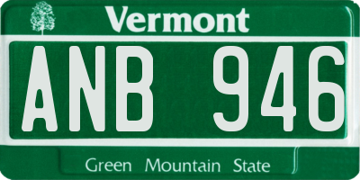 VT license plate ANB946