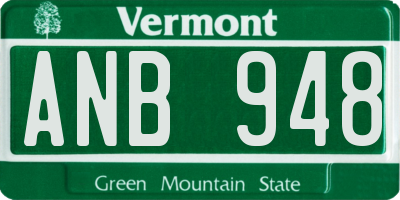 VT license plate ANB948