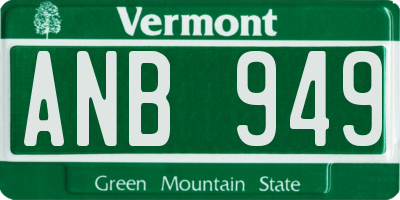 VT license plate ANB949