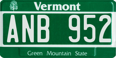 VT license plate ANB952