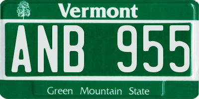 VT license plate ANB955