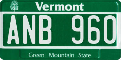 VT license plate ANB960