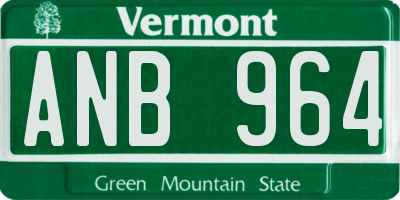 VT license plate ANB964