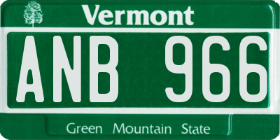 VT license plate ANB966