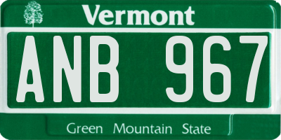 VT license plate ANB967