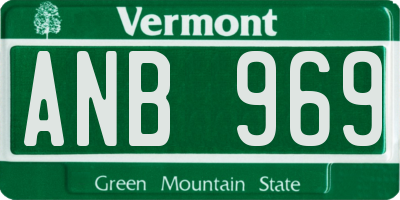 VT license plate ANB969
