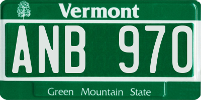 VT license plate ANB970