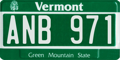 VT license plate ANB971