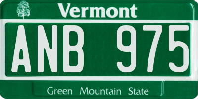 VT license plate ANB975