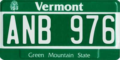 VT license plate ANB976