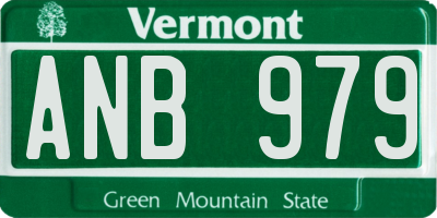 VT license plate ANB979