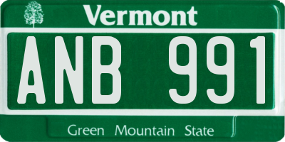 VT license plate ANB991