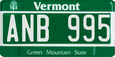 VT license plate ANB995