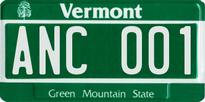 VT license plate ANC001