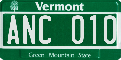 VT license plate ANC010