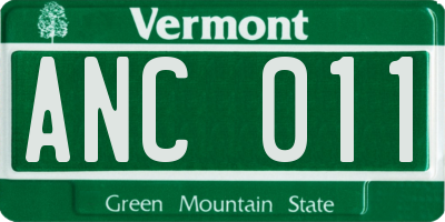 VT license plate ANC011