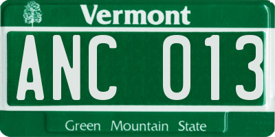 VT license plate ANC013