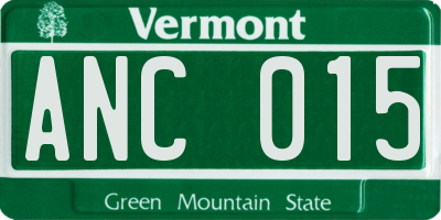 VT license plate ANC015