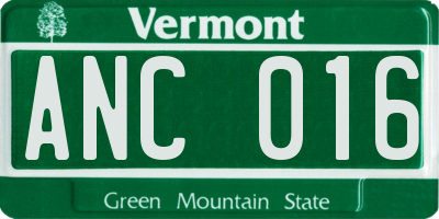 VT license plate ANC016